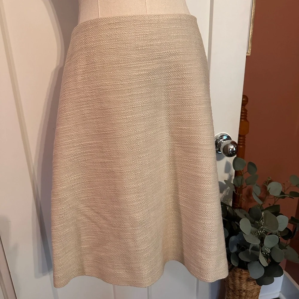 Tory Burch Denise A-line cream silk lined 8 zipper tweed textured mini skirt - Picture 5 of 15